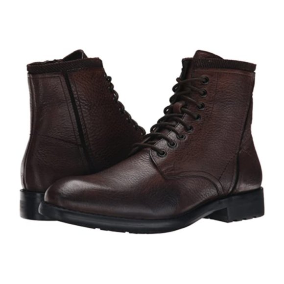 Kenneth Cole Reaction Other - NEW Kenneth Cole Reaction Men Select Brown Leather Zipper Lace Up Ankle Boot